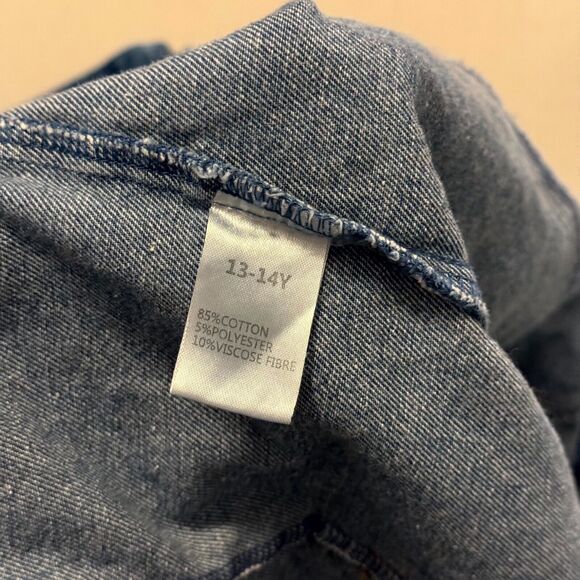 Kid1234 Jeans Denim Jacket Kid 13-14Y Blue Cotton Distressed Classic Long Sleeve - Picture 5 of 9